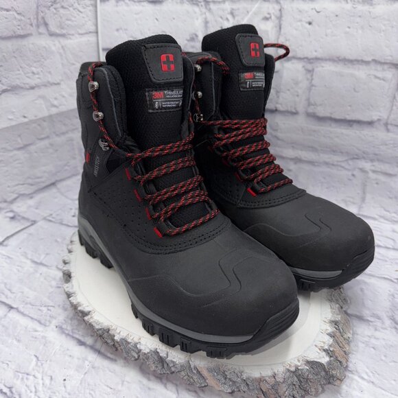 Swiss Tech Mens 3M 200g Thinsulate Waterproof Insulated Boots Size 8 Black - Picture 2 of 10